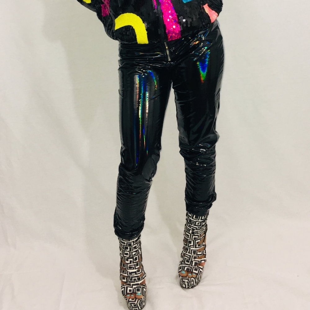 Holographic Latex Pants